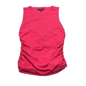 J. Crew Womens Bright Pink Lined Wide Strap Ruched Style Preppy Tank Top Size S